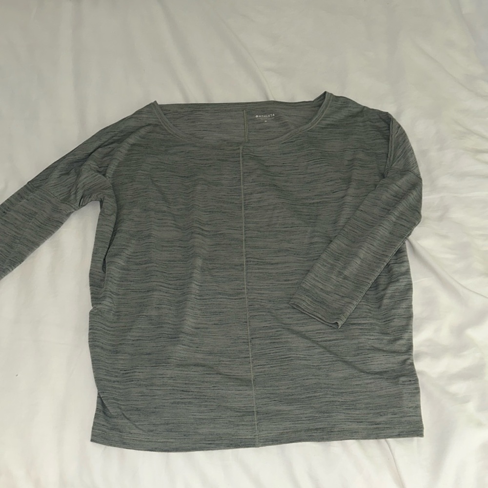 Light green/sage, 3/4 sleeve length Athleta shirt